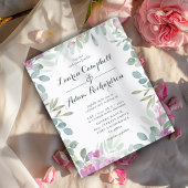 Budget Floral Pink Botanical Weduwen Uitnodiging