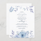 Budget Floral Script Waterverf Wedding Invitation (Voorkant / Achterkant)