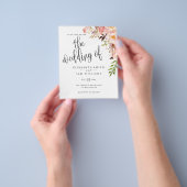 Budget Floral Simple Elegant Wedding Invitations Flyer (Hand)