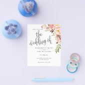 Budget Floral Simple Elegant Wedding Invitations Flyer (Enkel)