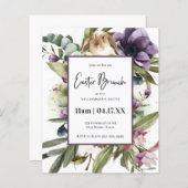 Budget Floral Waterverf Rabbit Easter Uitnodiging (Voorkant / Achterkant)