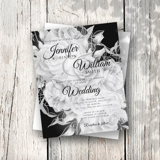 Budget Floral Wedding Black & White