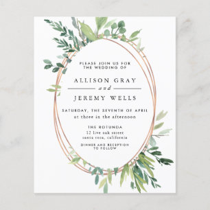 Budget Floral Wedding Invitation Flyer