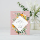 BUDGET Floral Wedding Invitations Paars Oranje (Staand voorkant)