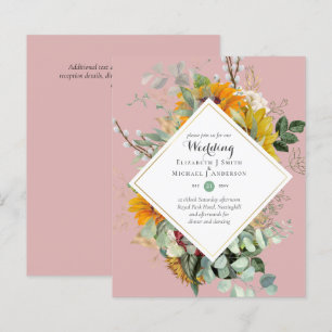 BUDGET Floral Wedding Invitations Paars Oranje