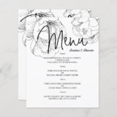 Budget Floral WEDDING MENU. Flyer (Voorkant / Achterkant)