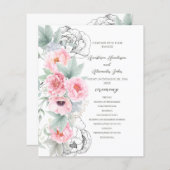 Budget Floral Wedding Program. (Voorkant / Achterkant)