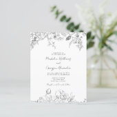 Budget Floral Wildflower Wedding Uitnodiging (Staand voorkant)