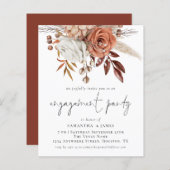 Budget Florals Terracotta Engagement Party nodigt (Voorkant / Achterkant)