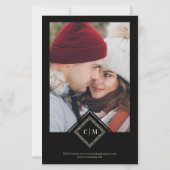 Budget Flourish Black Luxury Wedding Initials (Achterkant)