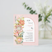 BUDGET Flowers QR code roze bruiloft Uitnodiging (Staand voorkant)