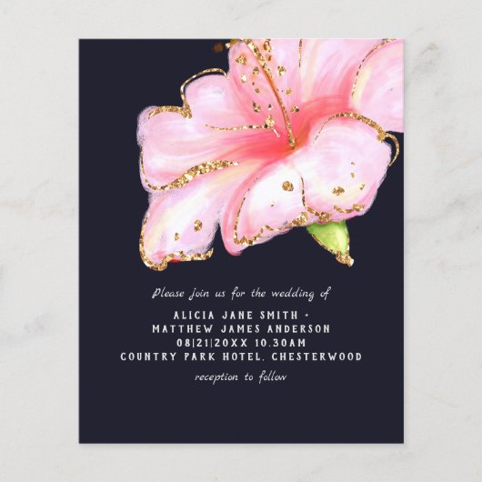 BUDGET FLYER paper Weddenschap uitnodiging (Voorkant)