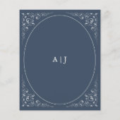 Budget Foliage Indigo Blue Wedding Invite (Achterkant)