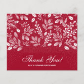 Budget Foliage White Script Cranberry Dank u (Voorkant)