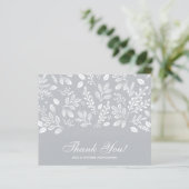 Budget Foliage White Script Grey Dank u (Staand voorkant)