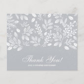 Budget Foliage White Script Grey Dank u (Voorkant)