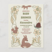 Budget Forest Friends Greenery Baby shower Flyer (Voorkant)