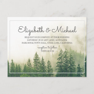 Budget Forest Pine Wedding Invitation Trees Schild Briefkaart