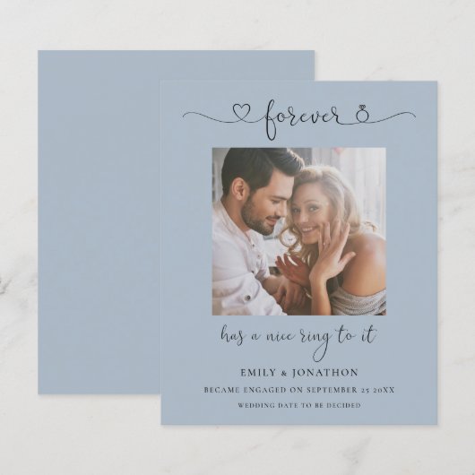 Budget Forever Photo Dusty Blue Verloving (Voorkant / Achterkant)