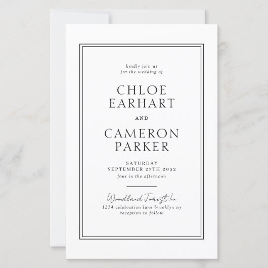 BUDGET Formele Klassieke Zwarte Vierkante Border W (Voorkant)