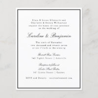 Budget Formele Script Border Wedding RSVP Uitnodig