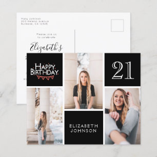 BUDGET Foto 21st Birthday Invitation Briefkaart