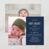 BUDGET Foto aankondiging baby shower bedankt (Voorkant / Achterkant)