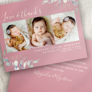 Budget Foto Baby Hartelijk dank Roze eucalyptus