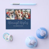 Budget Foto Blauwe Kerst Kaart (Enkel)