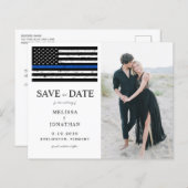 Budget Foto Blue Line Law Enforcement Wedding Wedd (Voorkant / Achterkant)