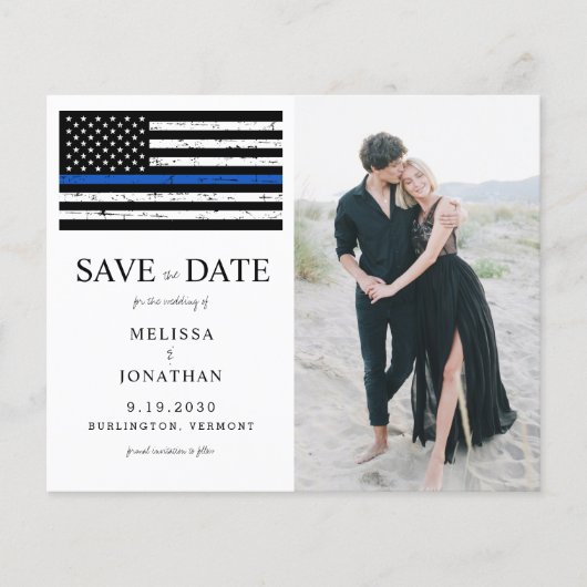 Budget Foto Blue Line Law Enforcement Wedding Wedd (Voorkant)