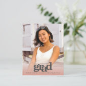 Budget foto blush roze afstuderen vet uitnodiging (Staand voorkant)