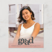 Budget foto blush roze afstuderen vet uitnodiging (Voorkant)