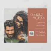 Budget foto bruiloft uitnodiging save date QR code (Voorkant)