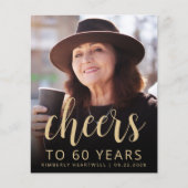Budget Foto Cheers 60ste Verjaardagsfeest Uitnodig (Voorkant)