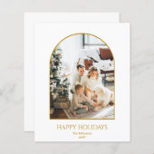 Budget foto Christmas Gold Arch Script Kaart (Voorkant / Achterkant)