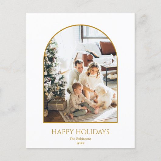 Budget foto Christmas Gold Arch Script Kaart (Voorkant)