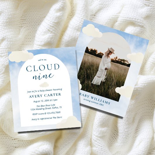 Budget foto Cloud 9 Dreamy Clouds Baby shower Flyer
