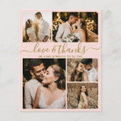 Budget Foto Collage Blush Weddenschap Bedankt Flye (Voorkant)
