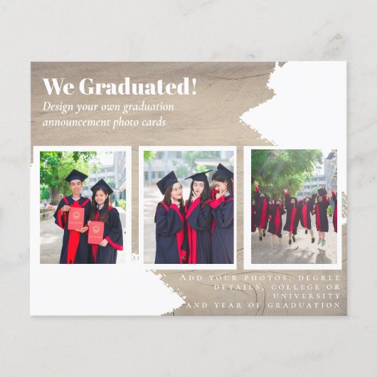 BUDGET Foto Collage GRADUATIE Aankondigingskaarten (Voorkant)