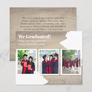 BUDGET Foto Collage GRADUATIE Aankondigingskaarten