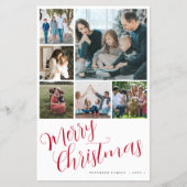 Budget foto collage rood Vrolijk Kerstfeest Flyer (Voorkant)
