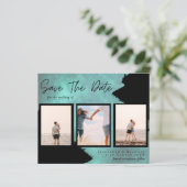 BUDGET Foto collage Save Date Weddenschap Modern (Staand voorkant)