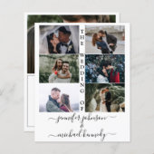 Budget Foto Collage Wedding Invitation Modern (Voorkant / Achterkant)