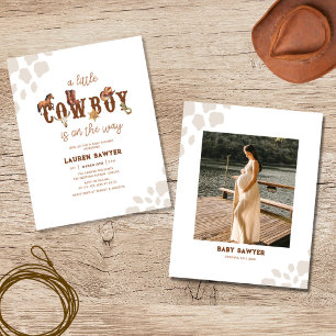 Budget Foto Cowboy Baby shower Uitnodiging Flyer