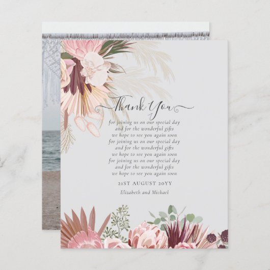 BUDGET Foto Dankkaart Pampas Gras Bruiloft (Voorkant / Achterkant)