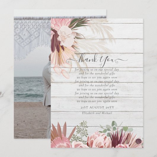 BUDGET Foto Dankkaart Pampas Gras Bruiloft (Voorkant / Achterkant)