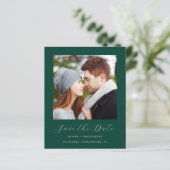 Budget Foto Emerald Green Gold Save the Date (Staand voorkant)