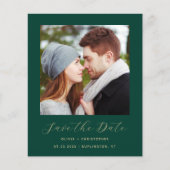 Budget Foto Emerald Green Gold Save the Date (Voorkant)