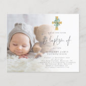 Budget Foto Eucalyptus Cross Baptisme Uitnodigen (Voorkant)